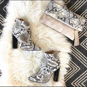 Arabella snake skin booties